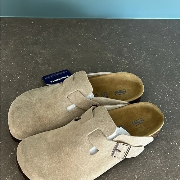 Birkenstock Taupe Suede Clogs - Picture 3 of 5